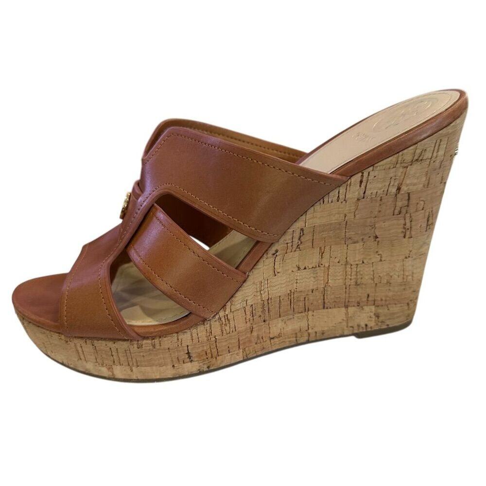 Guess‎ Eadra2 Women's Brown Leather Wedge Sandals Size 9M Casual - Picture 5 of 12